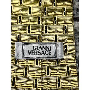 Vintage Medusa Gianni Versace Yellow Mens Tie Rare - image 1